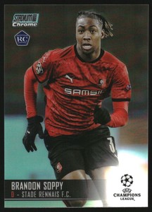 2020-21 Stadium Club Chrome UEFA Champions League Aqua Ref #74 Brandon Soppy/199