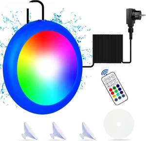 Luci Piscina, 10W LED Piscina a Immersione Con Telecomando RF E Ventosa, Luce Pi - Foto 1 di 12
