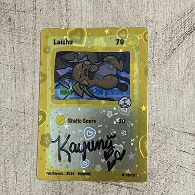 Laichu POKIDOKI 26 Heart Holo 1st EDITION Fan Art Raichu Artist Signed Kayunii - Image 1 of 2