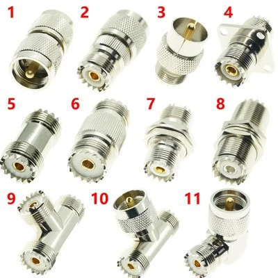 UHF male female to UHF male female Connector PL259 TO SO239 T RIGHT ANGLE 3 WAY - Image 1 of 4