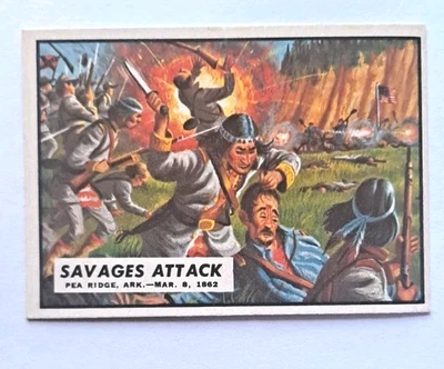 1962 Topps Civil War News - #9 "Savages Attack" - Excellent+ - Image 1 of 4