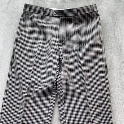 Zanella Devon Pants Men 32x29 micro check Wool Dress Italy Trousers Slacks ITALY - Image 1 of 4