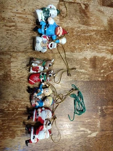 Set of 9 Rudolph the Red Nosed Reindeer Mini Ornaments Dentist Snoman Santa - Picture 1 of 9