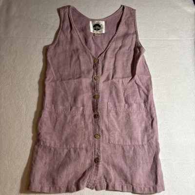 Vestido Yoon A Verse 1 Púrpura 100% Cáñamo Mini Camiseta Vestido Bolsillos Fibras Naturales Foto 1 de 4
