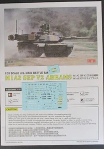 Rye Field Models 1/35th Scale M1A2 Sep V2  - Decals from Kit No. 5029 - Picture 1 of 1
