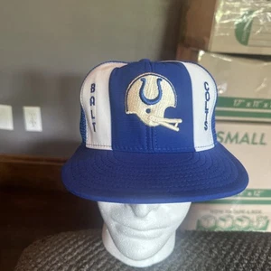 Vintage NWT Baltimore Colts Snapback Hat Trucker Style 70s AJD Lucky Stripes - Picture 1 of 13