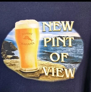 Tommy Bahama NWT Men's Large Navy Blue T-Shirt "New Pint of View" Graphic NWT - Picture 1 of 2