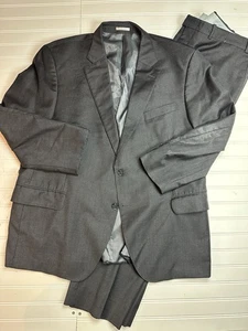 Peter Millar 48R 100% Wool Suit Gray Glen Plaid Jacket AND Pants Canada CA 00429 - Picture 1 of 24