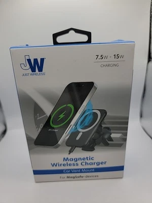 Carga magnética inalámbrica Just para cargador MagSafe montaje en coche - negro Foto 1 de 2