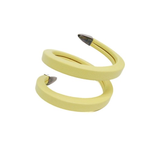 BOTTEGA VENETA Bracciale Spirale 608701 Pelle Argento 925 Avvolgente Giallo