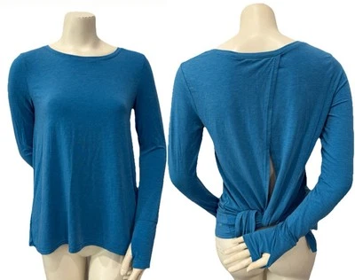 Top Gap Fit para mujer S respiración espalda dividida manga larga agujero para el pulgar azul atlético Foto 1 de 4