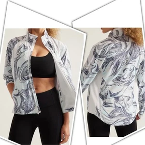Athleta Run With It Jacke Damen Gr. L. Marmor hellgrau durchgehender Reißverschluss. Nagelneu - Bild 1 von 21