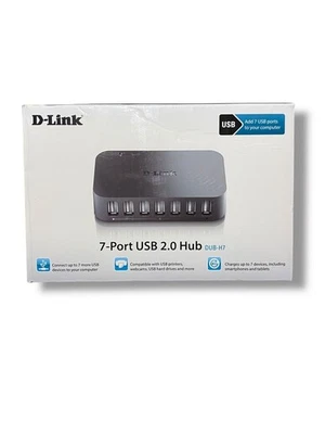 D-Link DUB-H7 Hi-Speed USB 2.0 7-Port Hub - Black - Image 1 of 4