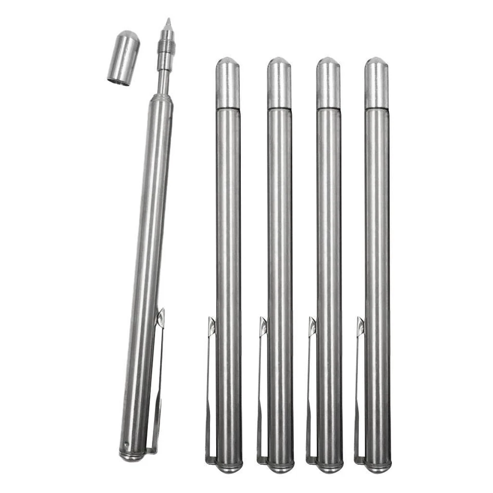 5Pcs Penne a Sfera, Penna Argento Penne in Acciaio Inossidabile per Insegnante - Immagine 1 di 1
