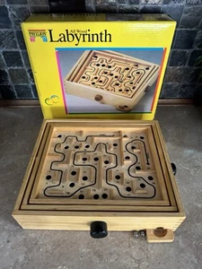VIintage 1992 Pavilion All Wood Maze Toy Labyrinth Board Game With 2 BALLS EUC - Picture 1 of 13