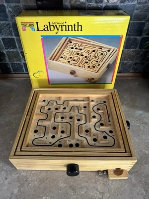 VIintage 1992 Pavilion All Wood Maze Toy Labyrinth Board Game With 2 BALLS EUC - Image 1 of 4