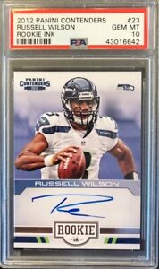 2012 Panini Contenders Russell Wilson RC ROOKIE INK ON CARD AUTO PSA 10 *POP 12*