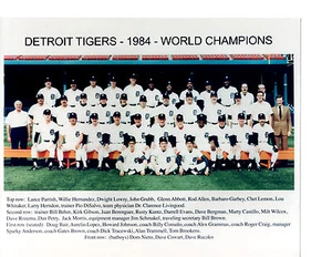 WORLD CHAMPS 1984 DETROIT TIGERS 8X10 PHOTO GIBSON MICHIGAN BASEBALL - Picture 1 of 1