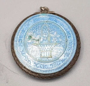 Antique Imperial Russian 84 Silver Pendant GUILLOCHÉ Enamel Box - Picture 1 of 7