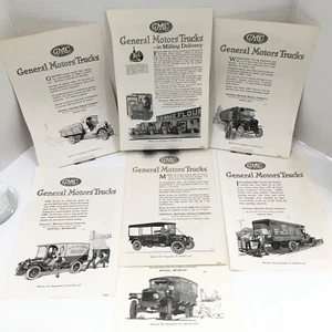 1920 GMC Trucks Print Advertising 7 Individual Quality Vintage Well Kept 100 Yrs - Picture 1 of 6