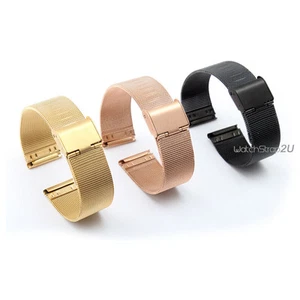 Reloj de pulsera de acero inoxidable de malla negra de oro rosa correa de correa - Imagen 1 de 4