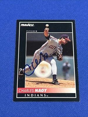 Charles Nagy Signed 1992 Pinnacle Score Card Autograph Auto #383 - Image 1 of 3