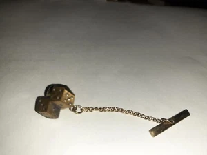 VINTAGE LUCKY DICE GAMBLER TIE TACK TAC PIN - Picture 1 of 5