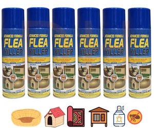 6 x Flea Killer Spray for Home Dog Bed Pet Kennel Carpet Tick Protection 200ml - Picture 1 of 5