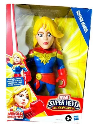 NUEVO EN CAJA Hasbro Marvel Super Hero Adventures Mega Mighties Captain Marvel Posable Foto 1 de 4