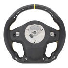 Car Carbon Fiber Steering Wheel Perforated Leather Flat Bottom Steering Wheel