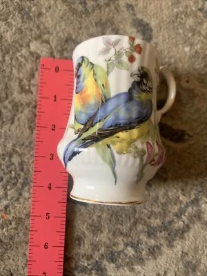 Vintage Royal Windsor Parrots Cup Mug Fine Bone China Made in England - Image 1 of 4