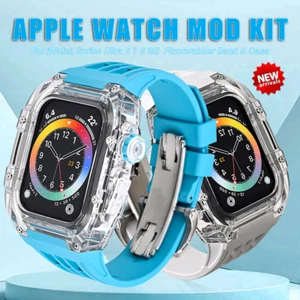 Kit Mod étui transparent bracelet fluorubber pour bracelet Apple Watch Ultra 2 49 mm - Photo 1 sur 22