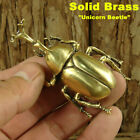 Brass Unicorn Beetle Figurine Statue Decoration Ornament Reptile Animal Figurine