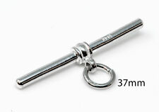 STERLING SILVER SOLID 37MM HANDMADE T-BAR FOR POCKET WATCH ALBERT CHAIN 
