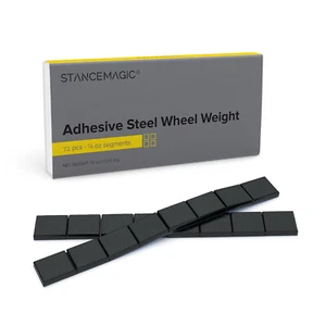 (1) Box - 1/4 oz Black Wheel Weights | 18oz (1.125 lbs) Total | 9 strips | 72pcs - Picture 1 of 7