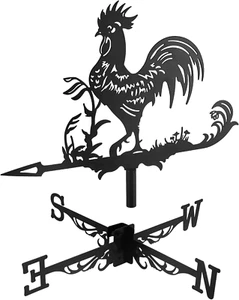 ® Weathercock Weather Vane Indicatore Di Direzione Del Vento in Metallo Retrò pe - Foto 1 di 12