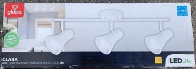 NUEVO Globo Eléctrico Clara Colección Blanco Brillante 3 Luces LED Luz de Pista Foto 1 de 3