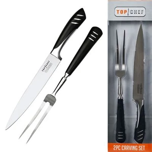 Top Chef Master Cutlery 2-Piece Stainless Steel Carving Set 12" Fork 13" Knife - Picture 1 of 5
