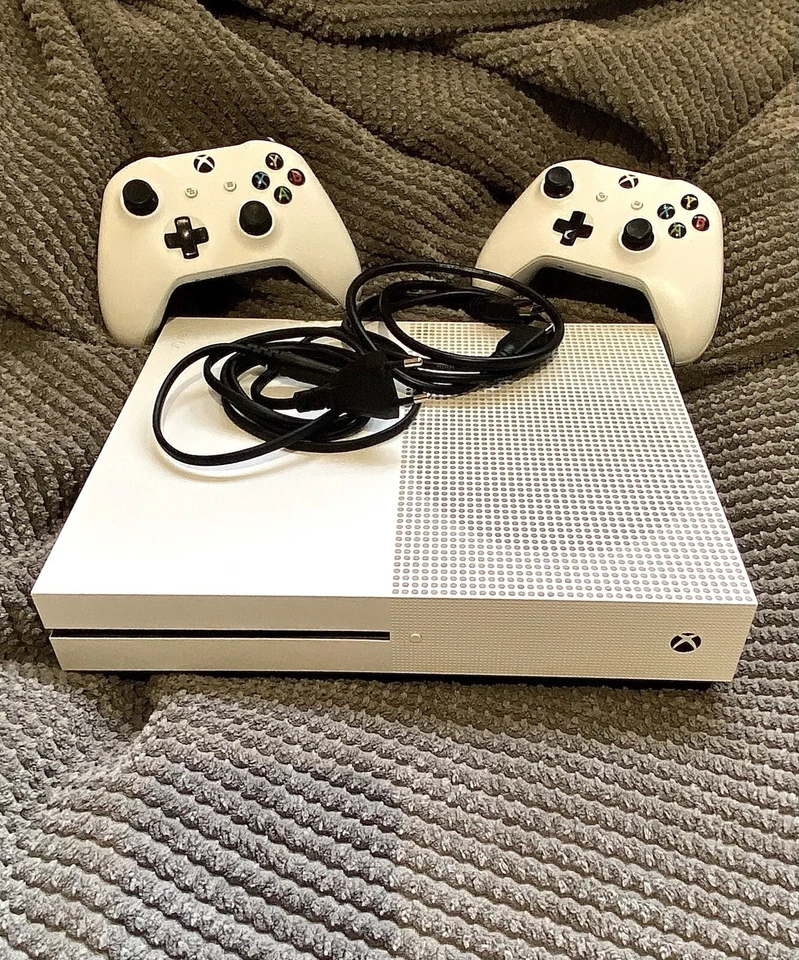 Microsoft Xbox One S 500GB Console with 2 Wireless Controllers - White - Image 1 of 1