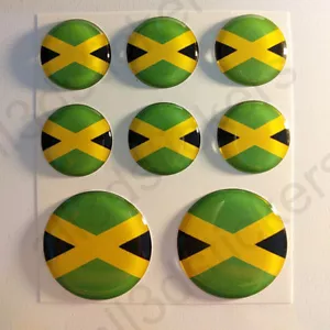 Stickers Jamaica Gel Domed Resin 3D Flags Jamaica Vinyl Sticker Decals Helmet - Picture 1 of 2