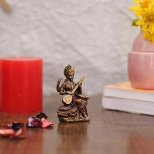 Saraswati Idol Statue - Goddess Saraswati Home Gift Showpiece Murti Sculpture - Picture 1 of 4