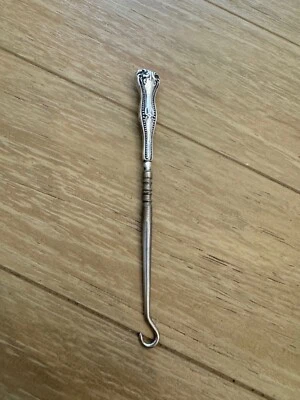 Antique Sterling Silver Handle Button Hook w/ Beaded Design - Image 1 of 4