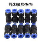 10xPneumatic Air 2 Way Quick Fittings Straight Push-In Connector 6mm Tube Hose