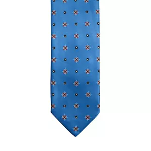 Italo Ferretti Krawatte Blumenmuster Blau 100% Seide Handmade IN Italien Bijan - Bild 1 von 3