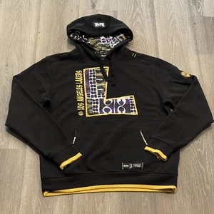 Two Hype LA Lakers 90's Team Kente Letter Performance Pullover Hoodie NBA Sz M - Picture 1 of 12