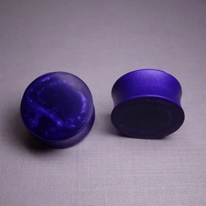 Violet Purple Pearl Resin Ear Plugs - Ear Gauges - Handmade - Picture 1 of 1