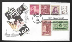 BARRA DE CHOCOLATE MILTON HERSHEY KING EDKEN CACHET 1995 FDC COMBO FILÁNTROPOS UN - Imagen 1 de 1