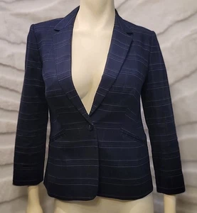 The Limited Damen Karriere Marineblau Streifen Blazer Jacke Größe Small - Bild 1 von 12