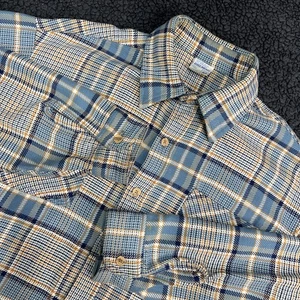 Vintage JCPenny Big Mac Flannel Shirt Plaid Long Sleeve 70’s Men’s L Tall - Picture 1 of 9