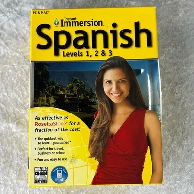 Instant Immersion Spanish Levels 1, 2 & 3 - For PC & MAC - New, open box - Image 1 of 4